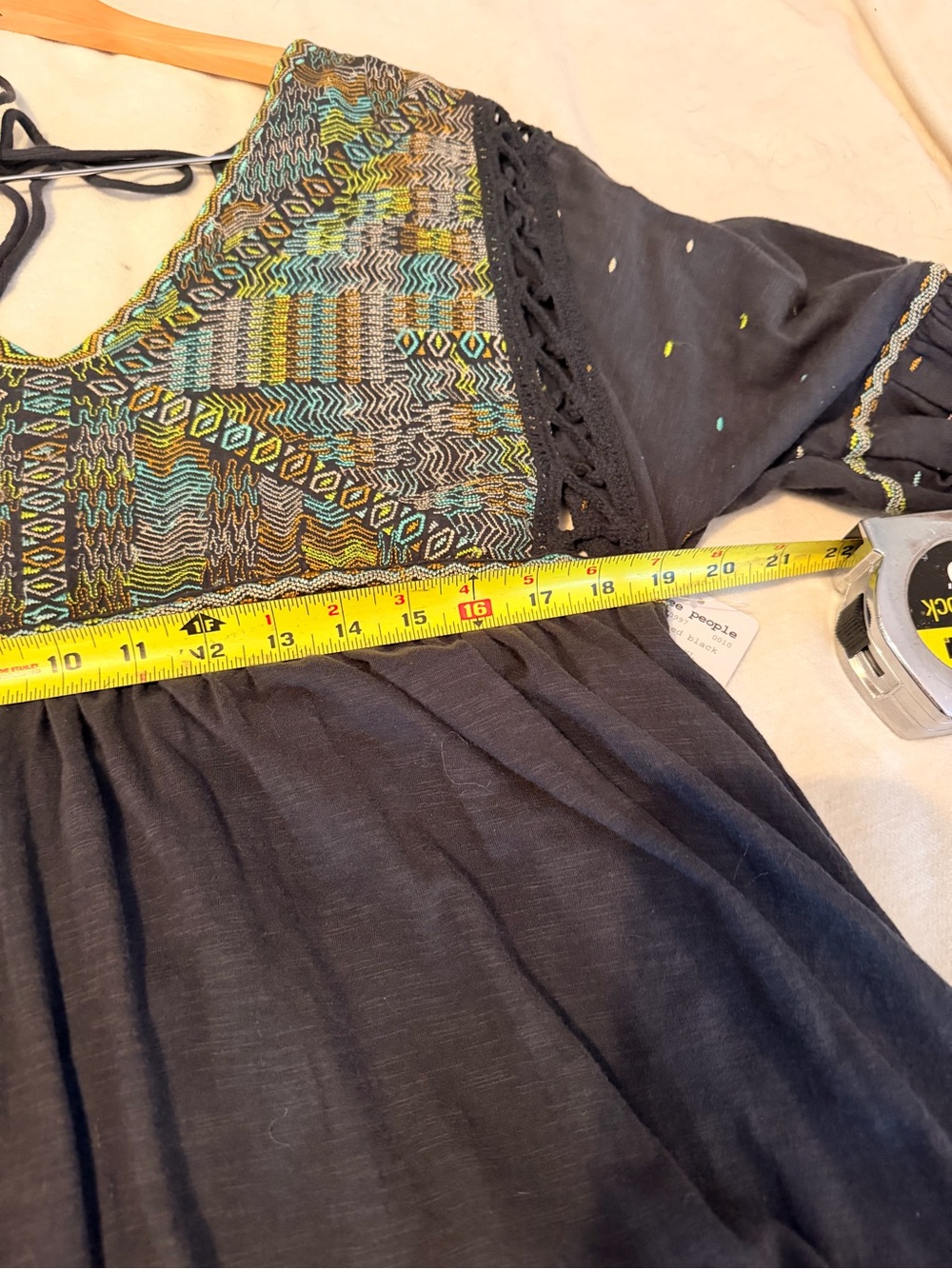 NWT Free People Much Love Tunic XL Embroidered Balloon Sleeve Boho - Picture 6 of 7